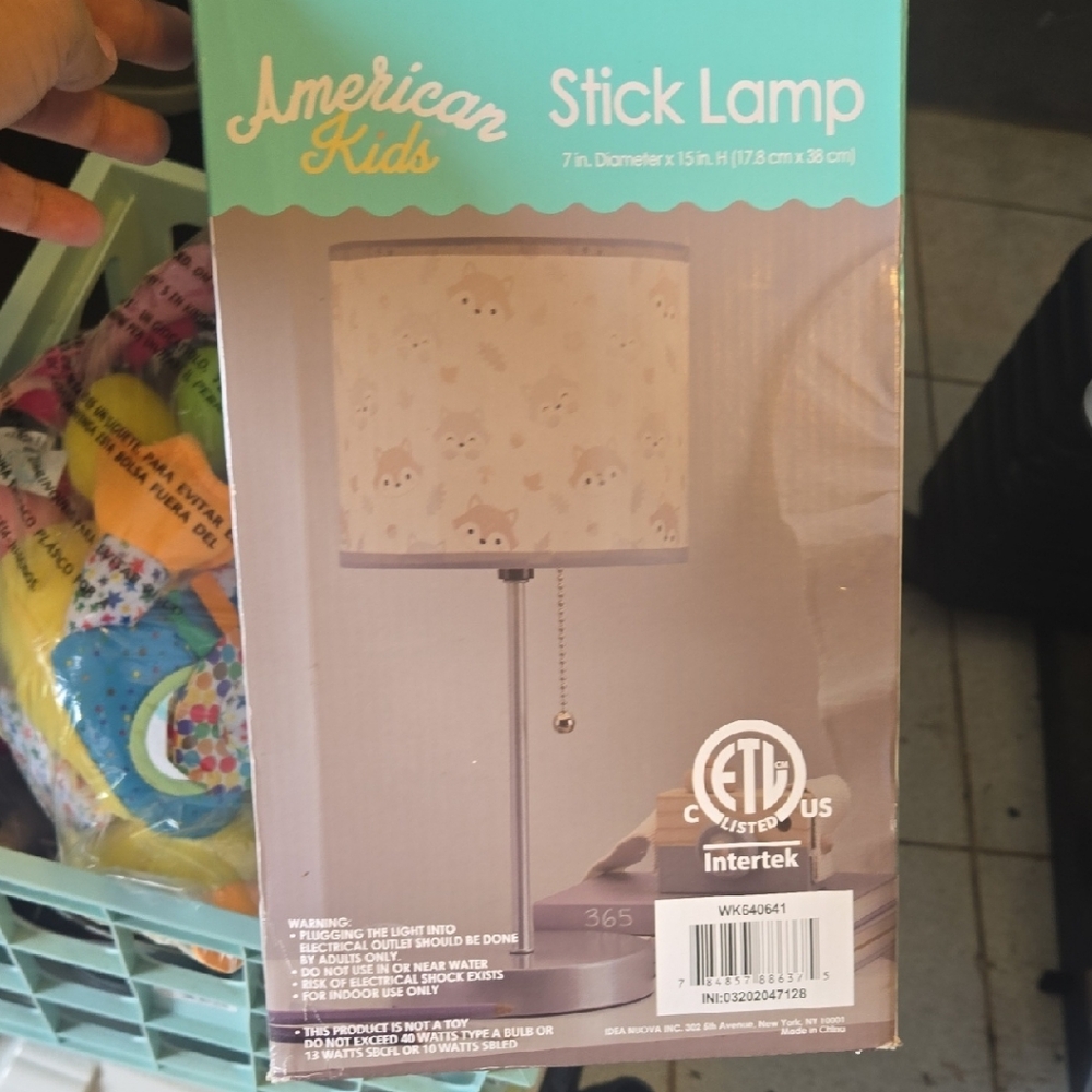 Stick Lamp with Cream Shade